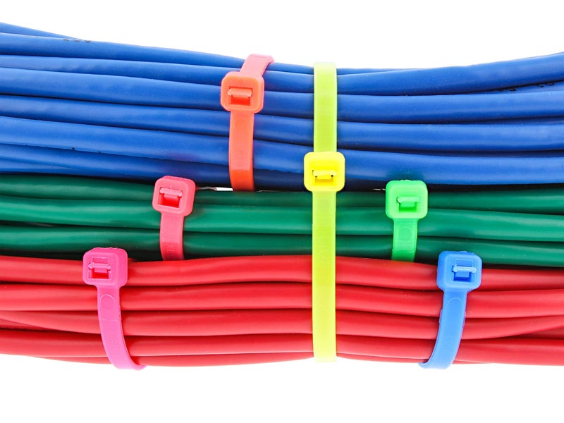 SECURE CABLETIES Secure 8 Inch Fluorescent Orange 50 lb Standard Nylon Cable Tie - 100 Pack - Image 4